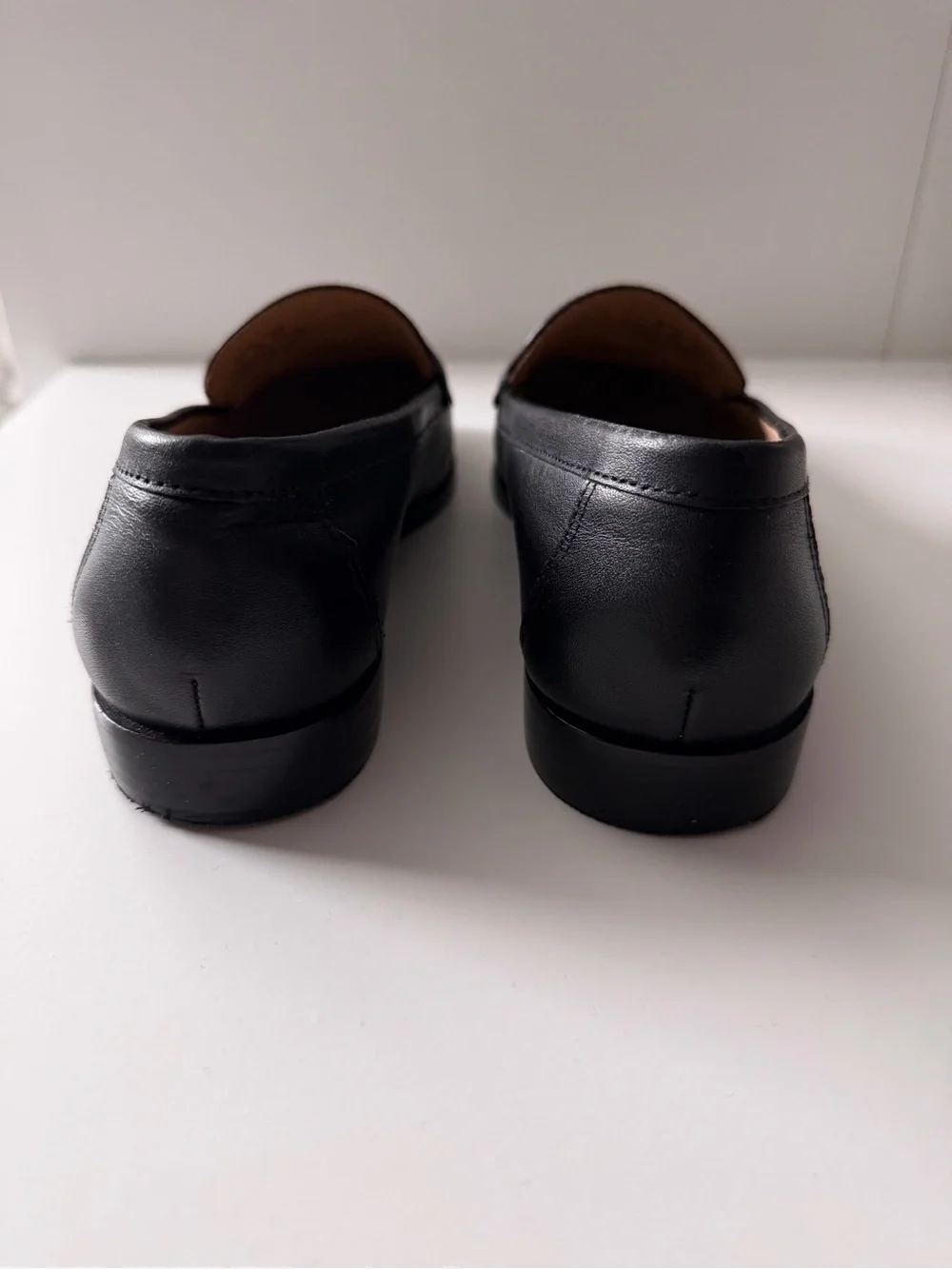 Lauren Ralph Lauren Black Leather Blaike Loafers with Gold Hardware